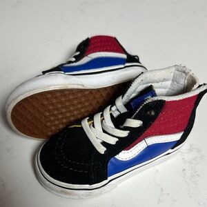 Vans Kids High-Top Sneakers - Black, Red, and Blue